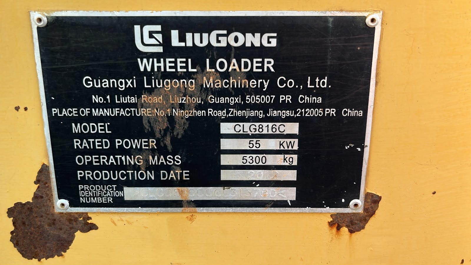 Pá Carregadeira Liugong 816C ano 2012 - 816C - Máquinas de Linha Amarela