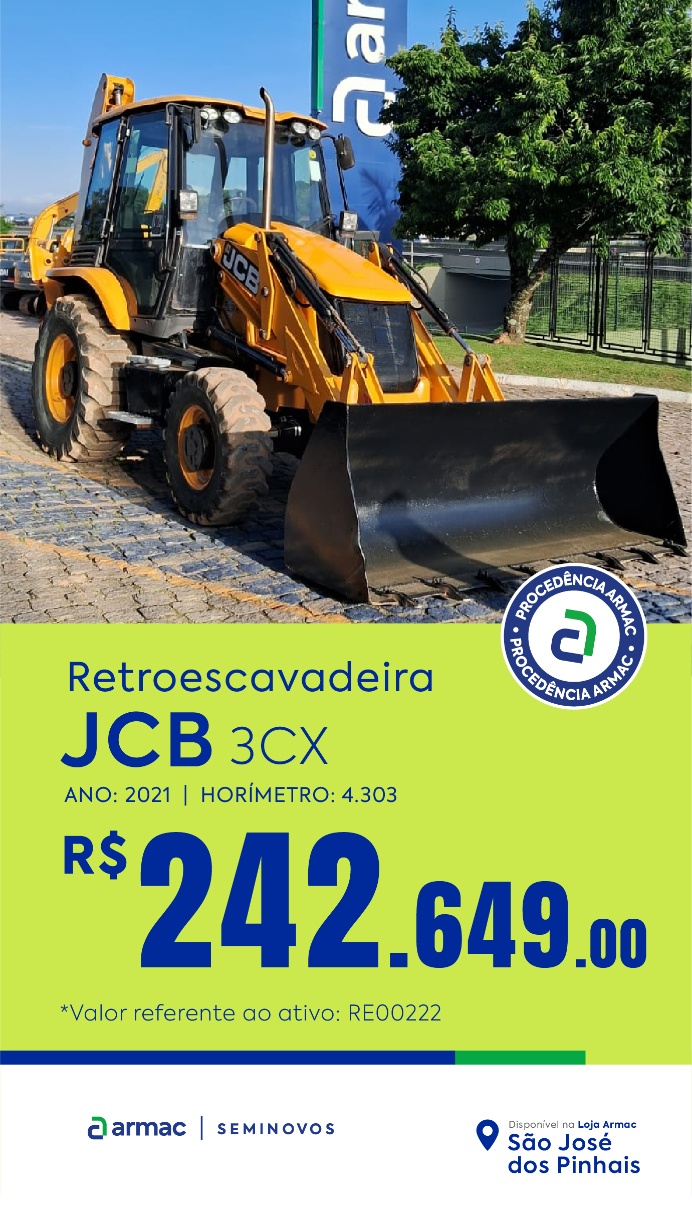 Retroescavadeira JCB 3CX ano 2021