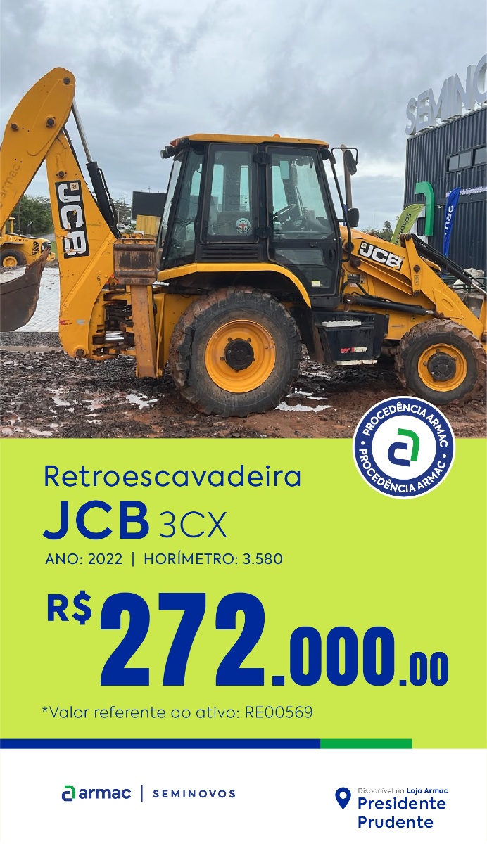 Retroescavadeira JCB 3CX ano 2022