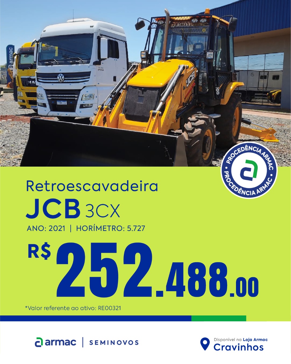 Retroescavadeira JCB 3CX ano 2021