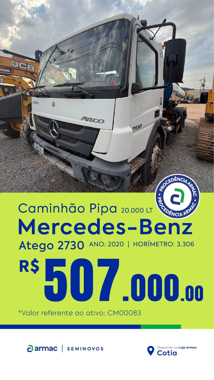 Caminhão Mercedes Benz Atego 2730 ano 2020