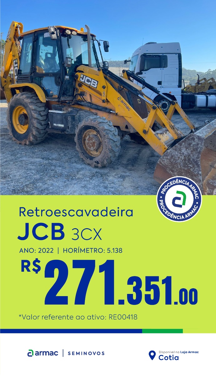 Retroescavadeira JCB 3CX ano 2022