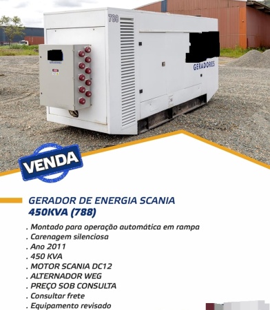 Gerador de Energia Maquigeral 450 kVA ano 2011