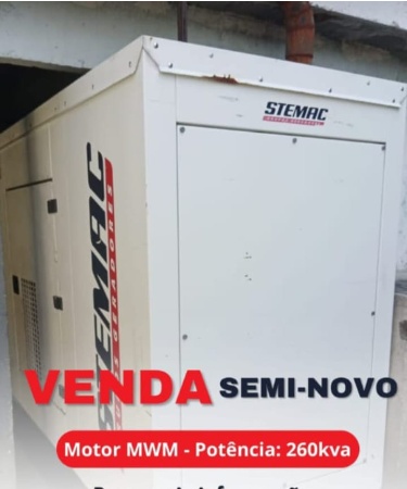 Gerador de Energia STEMAC 260 kVA ano 2012