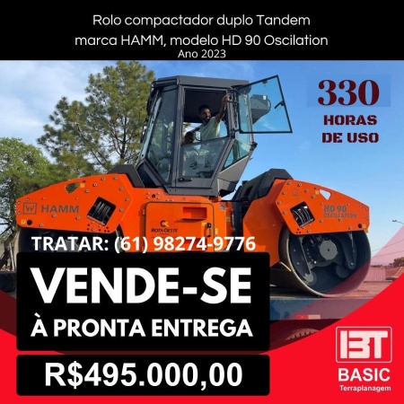 Rolo Compactador Hamm HD90 ano 2023