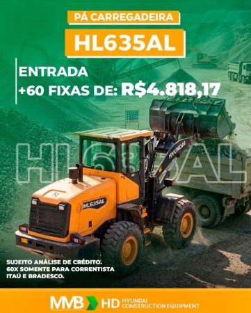 Pá Carregadeira Hyundai HL635AL ano 2025