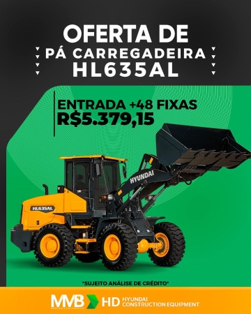 Pá Carregadeira Hyundai HL635AL ano 2025