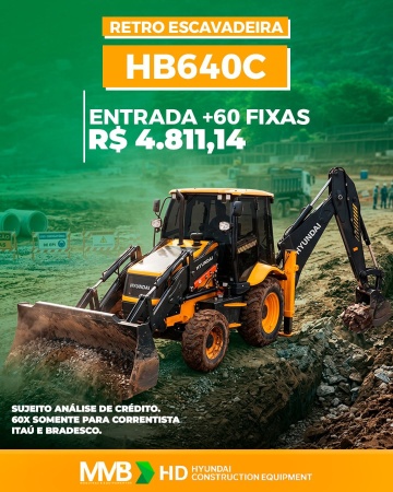 Retroescavadeira Hyundai HB640C ano 2026