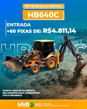 Retroescavadeira Hyundai HB640C ano 2026