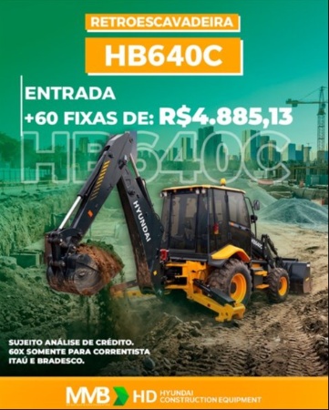 Retroescavadeira Hyundai HB640C ano 2026