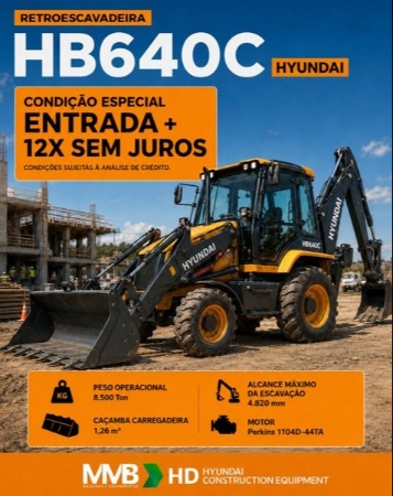 Retroescavadeira Hyundai HB640C ano 2026