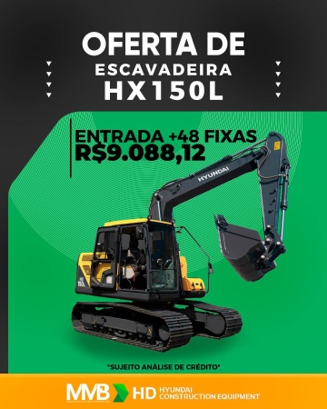 Escavadeira Hyundai HX150L ano 2026
