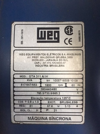 Outra máquina e equipamento STEMAC 500 kWA ano 2008