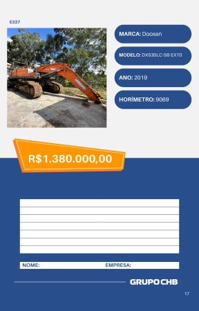Escavadeira Doosan DX530LC-5B-EX10 ano 2019
