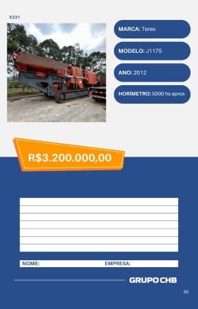 Britador Terex J1175 ano 2012