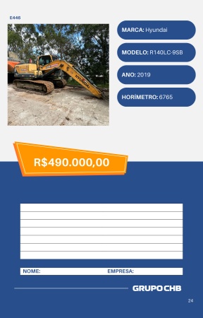Escavadeira Hyundai R140LC-9 ano 2019