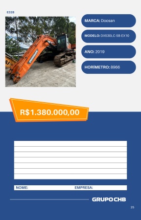 Escavadeira Doosan DX530LC-5B-EX10 ano 2019