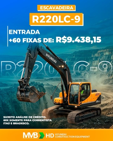 Escavadeira Hyundai R220LC-9 ano 2026