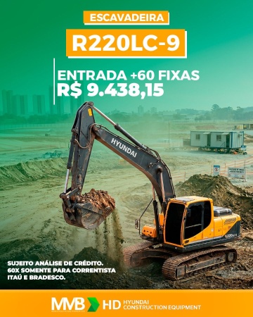 Escavadeira Hyundai R220LC-9 ano 2026