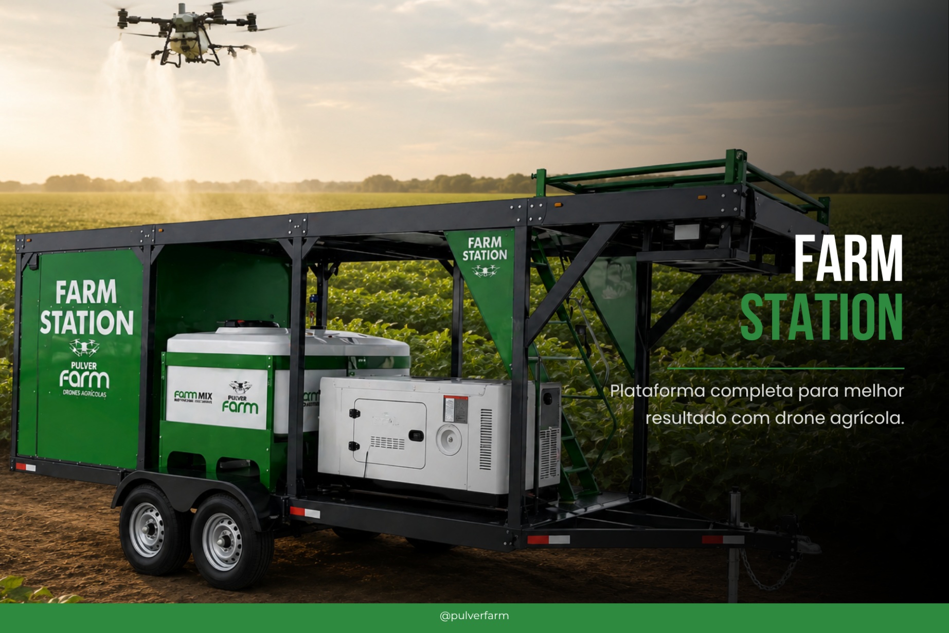 Estação de Apoio Móvel para Drones Pulver Farm Farm Station ano 2026