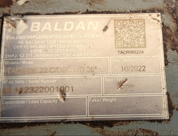 Terraceador Baldan TACR ano 2022