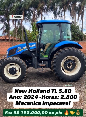 Trator New Holland TL5.80 ano 2024