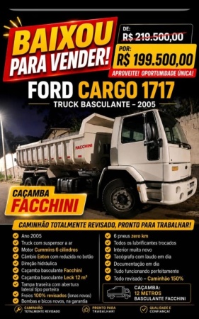 Caminhão Ford CARGO 1717 ano 2005