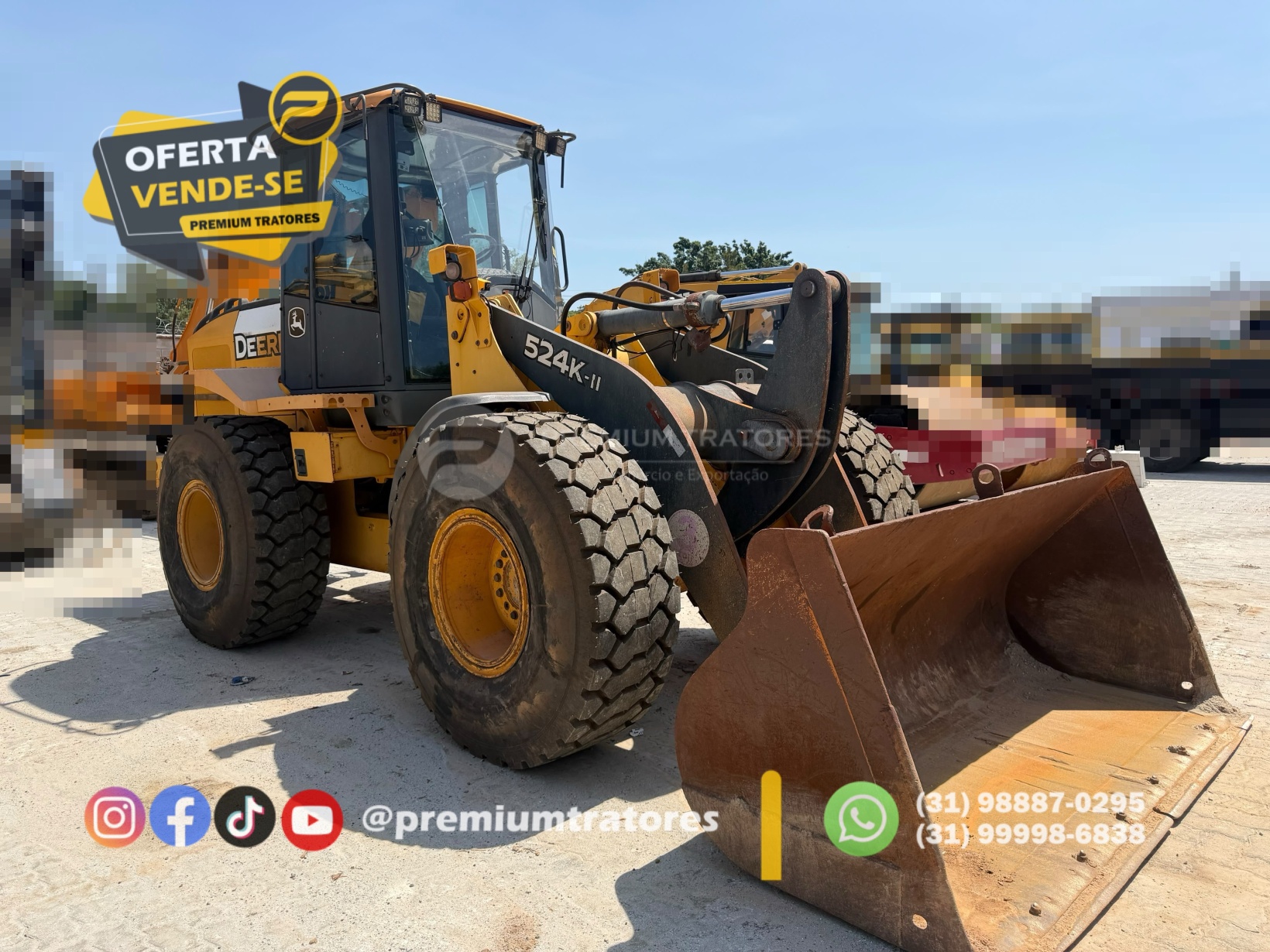 Pá Carregadeira John Deere 524K ano 2019