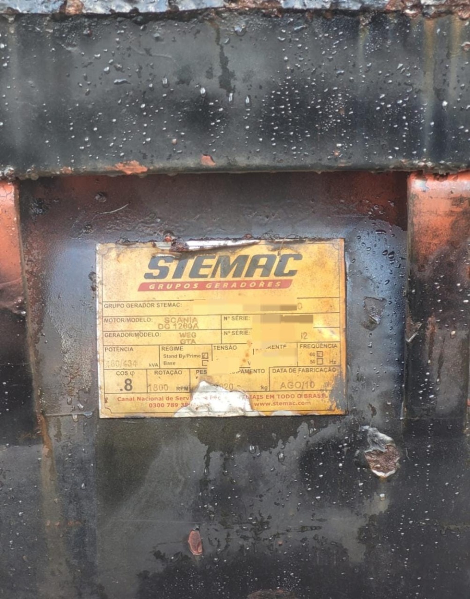 Gerador de Energia STEMAC 360 kVA ano 2010